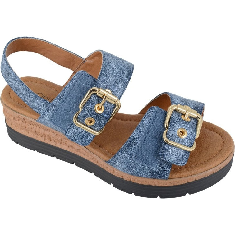 Cipriata Womens Milia Twin Buckle Sandals
