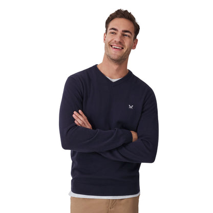Crew Clothing Mens Organic Cotton V Neck Sweatshirt