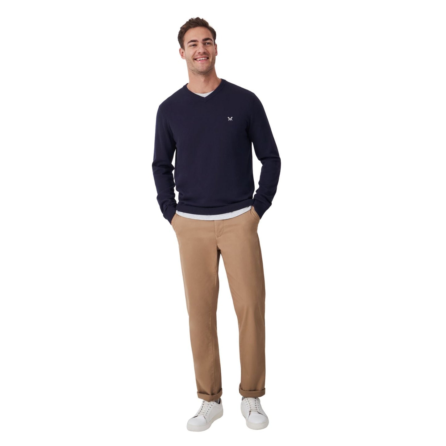 Crew Clothing Mens Organic Cotton V Neck Sweatshirt