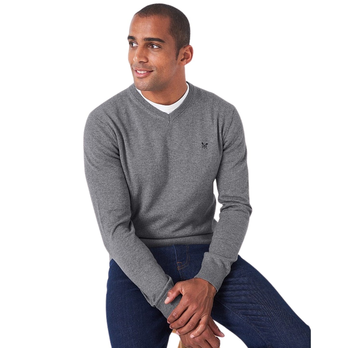 Crew Clothing Mens Organic Cotton V Neck Sweatshirt
