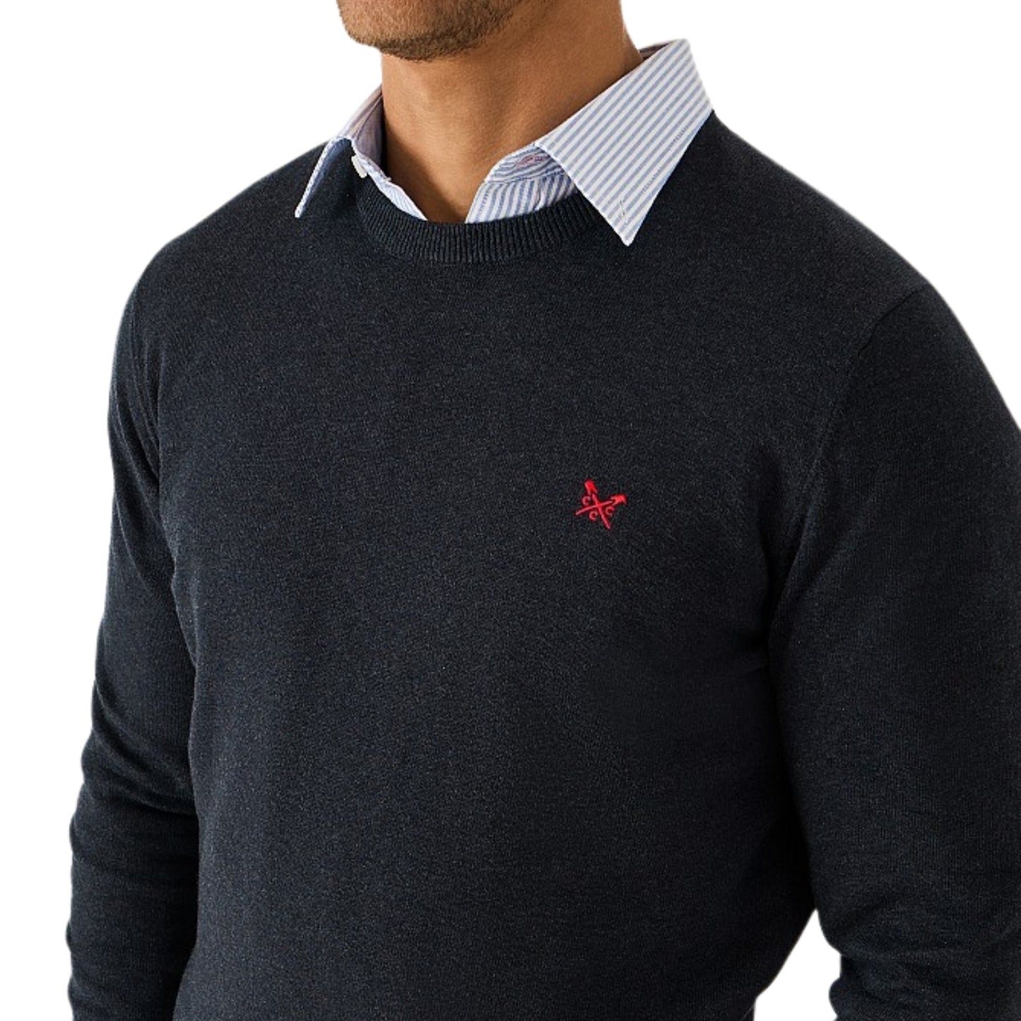 Crew Clothing Mens Organic Cotton Crew Neck Knitwear Jumper