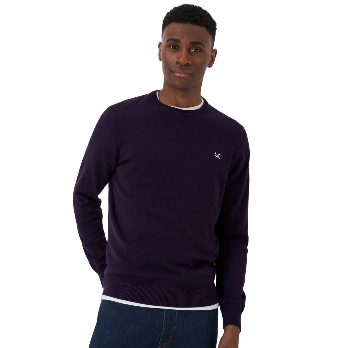 Crew Clothing Mens Organic Cotton Crew Neck Knitwear Jumper