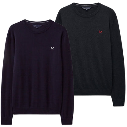 Crew Clothing Mens Organic Cotton Crew Neck Knitwear Jumper