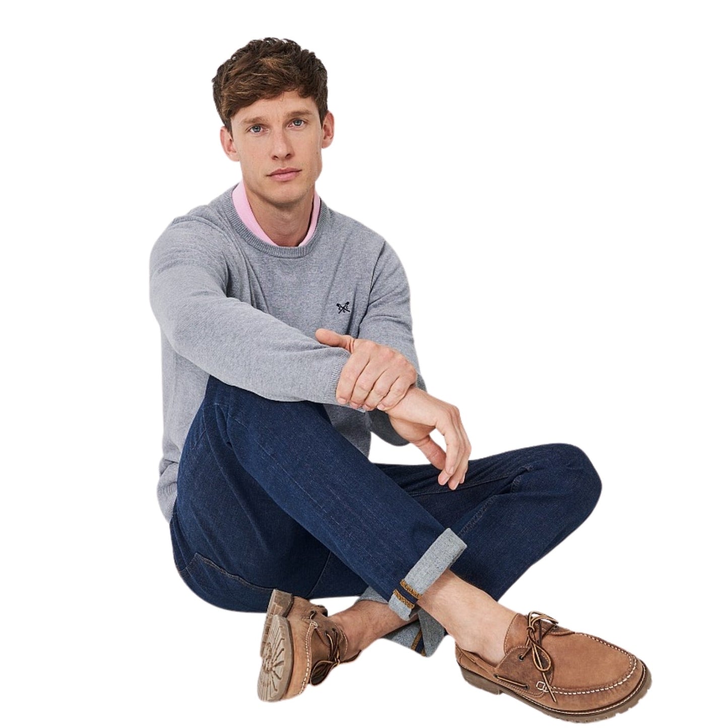 Crew Clothing Mens Organic Cotton Crew Neck Knitwear Jumper