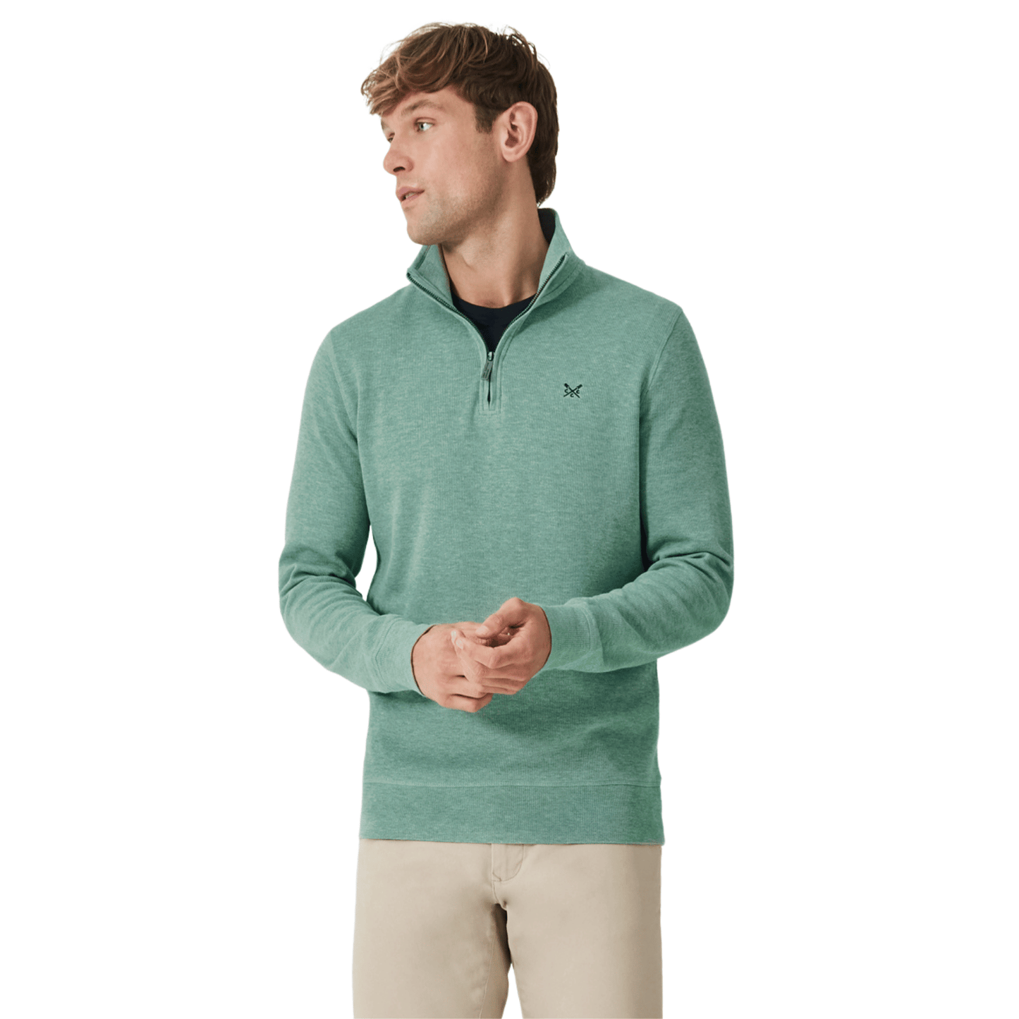 Crew Clothing Mens French Rib Half Zip Sweatshirt