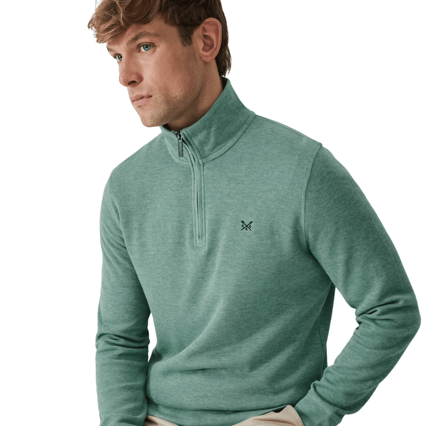 Crew Clothing Mens French Rib Half Zip Sweatshirt
