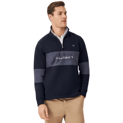 Crew Clothing Mens Cut And Sew Graphic Half Zip Sweatshirt