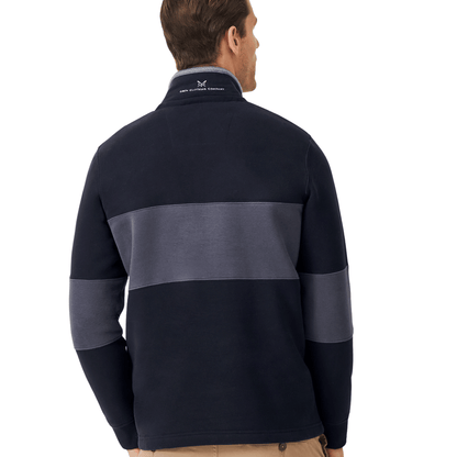 Crew Clothing Mens Cut And Sew Graphic Half Zip Sweatshirt