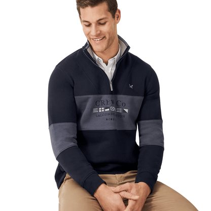 Crew Clothing Mens Cut And Sew Graphic Half Zip Sweatshirt