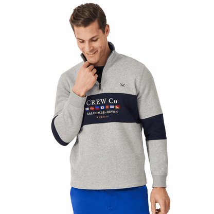 Crew Clothing Mens Cut And Sew Graphic Half Zip Sweatshirt