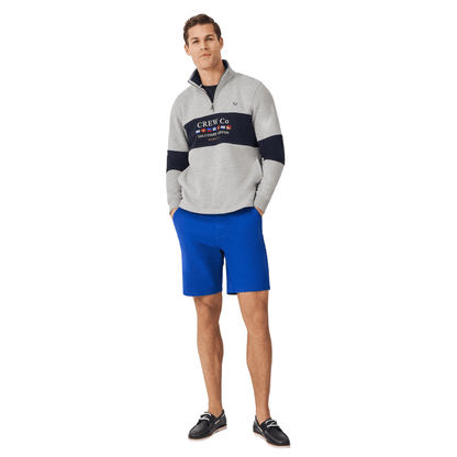 Crew Clothing Mens Cut And Sew Graphic Half Zip Sweatshirt