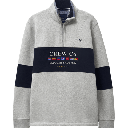 Crew Clothing Mens Cut And Sew Graphic Half Zip Sweatshirt