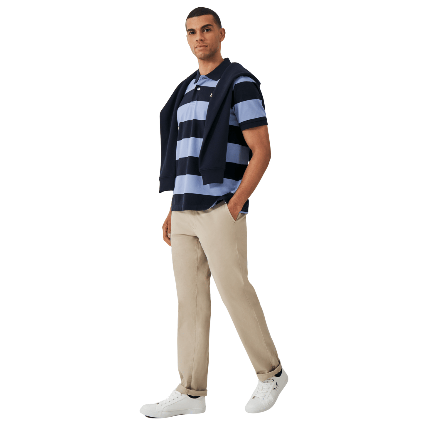 Crew Clothing Mens Heritage Stripe Short Sleeve Polo Shirt