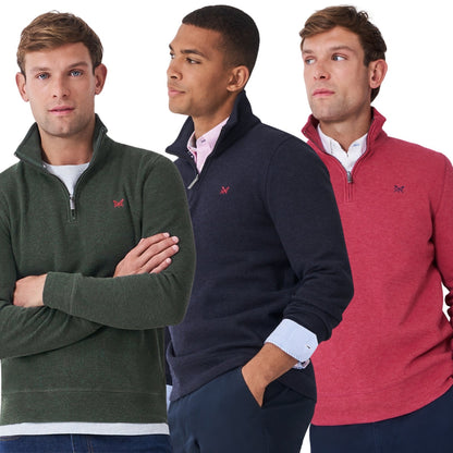 Crew Clothing Mens French Rib Half Zip Sweatshirt