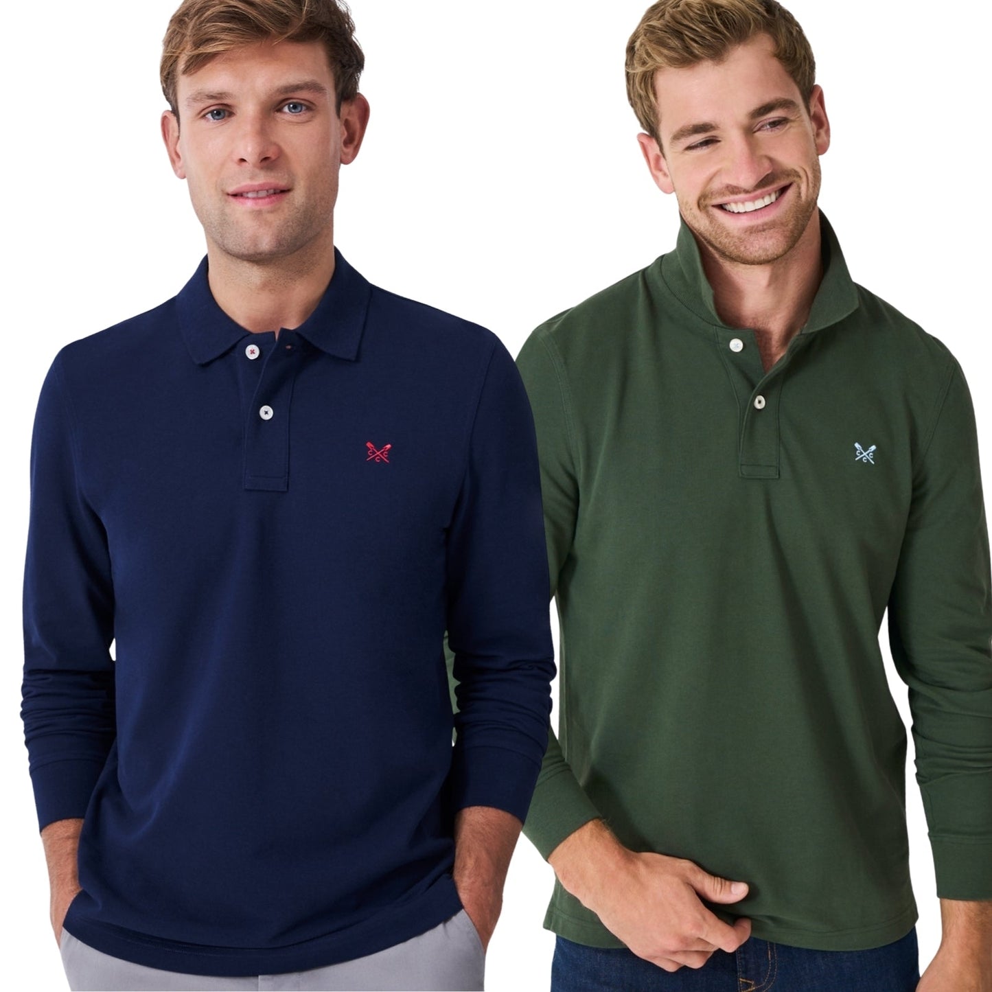 Crew Clothing Mens Pique Long Sleeve Polo Shirt