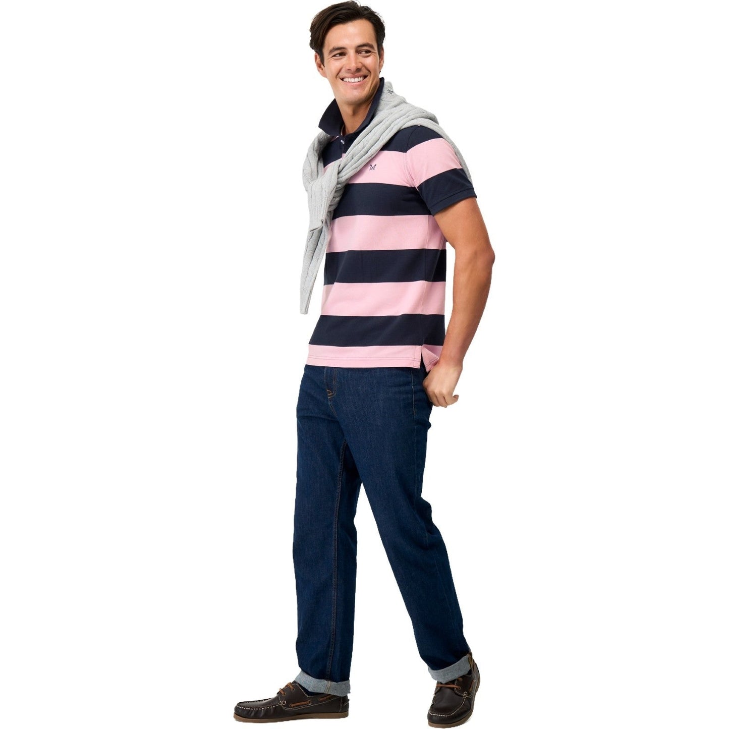 Crew Clothing Mens Heritage Stripe Short Sleeve Polo Shirt