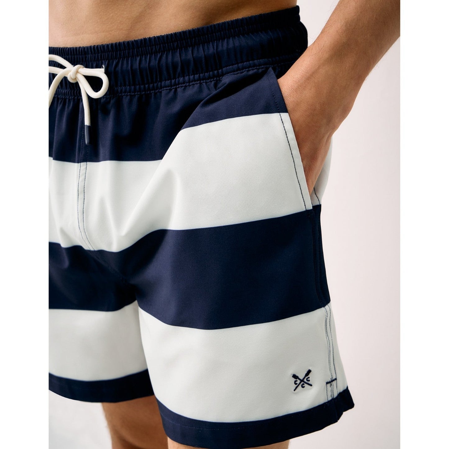 Crew Clothing Mens Heritage Stripe Swim Shorts