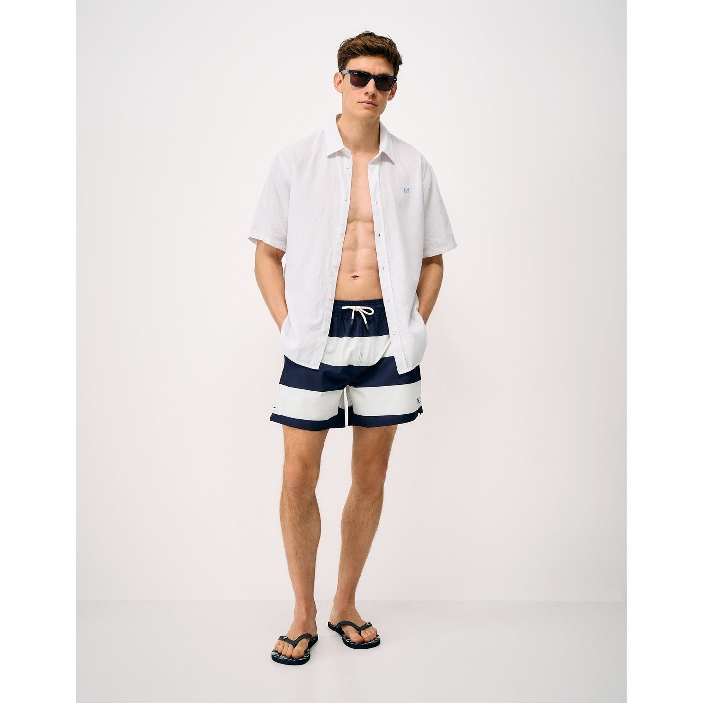 Crew Clothing Mens Heritage Stripe Swim Shorts