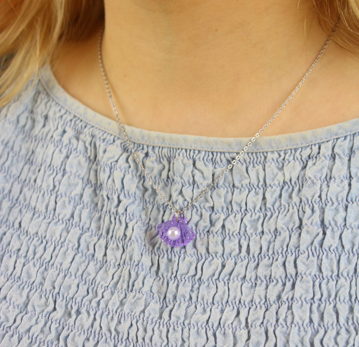 What The Shelly Necklace - Purple