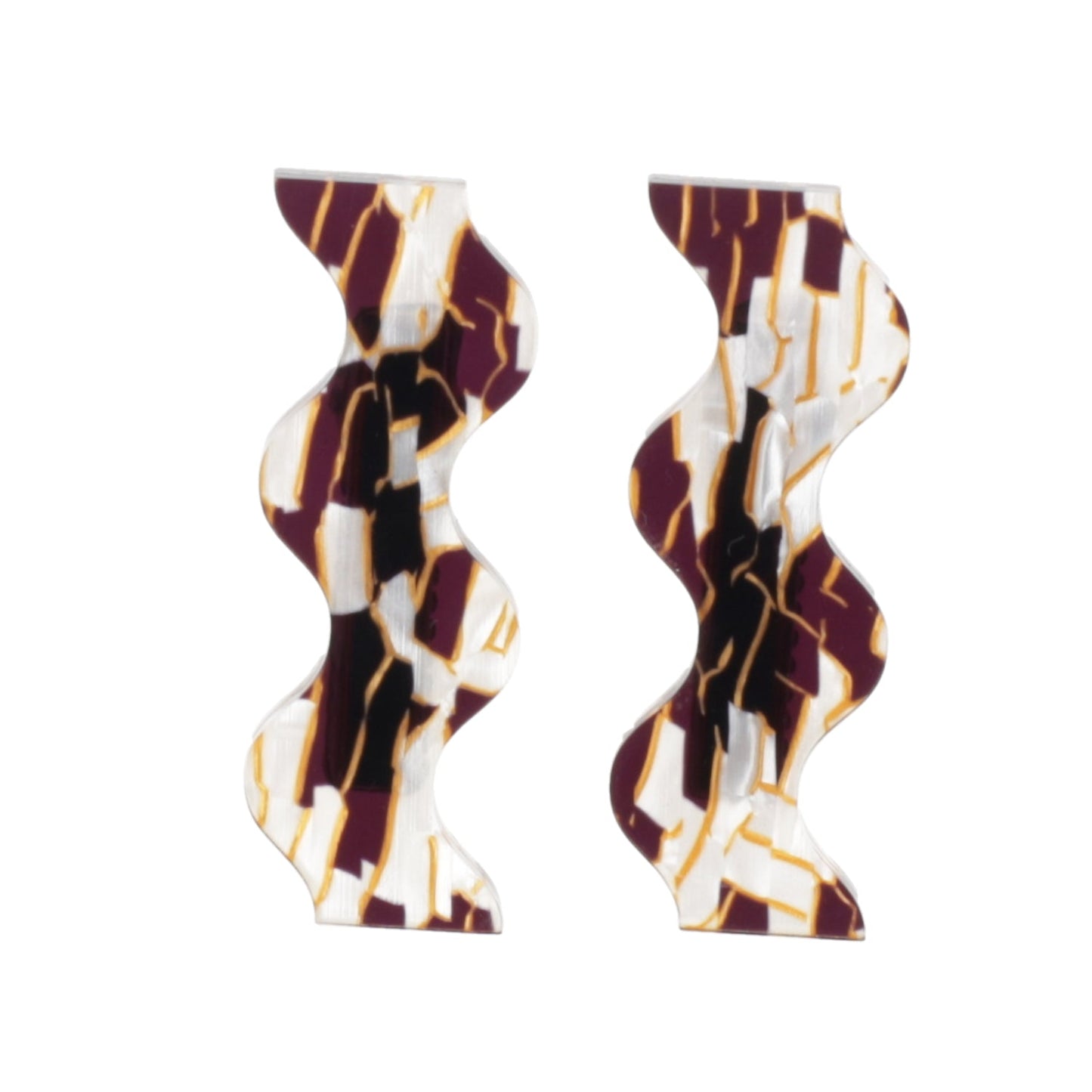 White and Gold Wavy Hair Clips