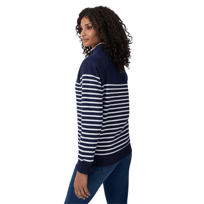 Crew Clothing Womens Half Zip Striped Sweatshirt