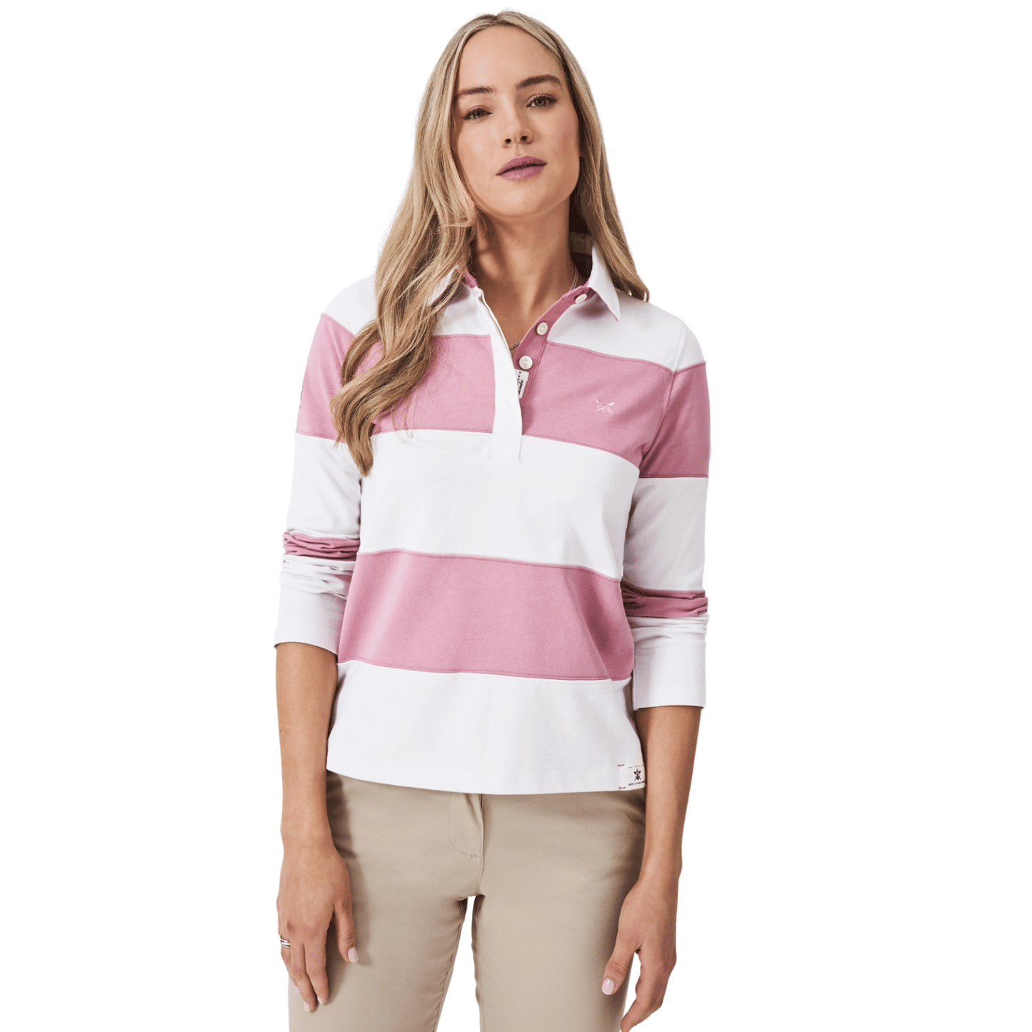 Crew Clothing Womens Longsleeve Stripe Rugby T-Shirt