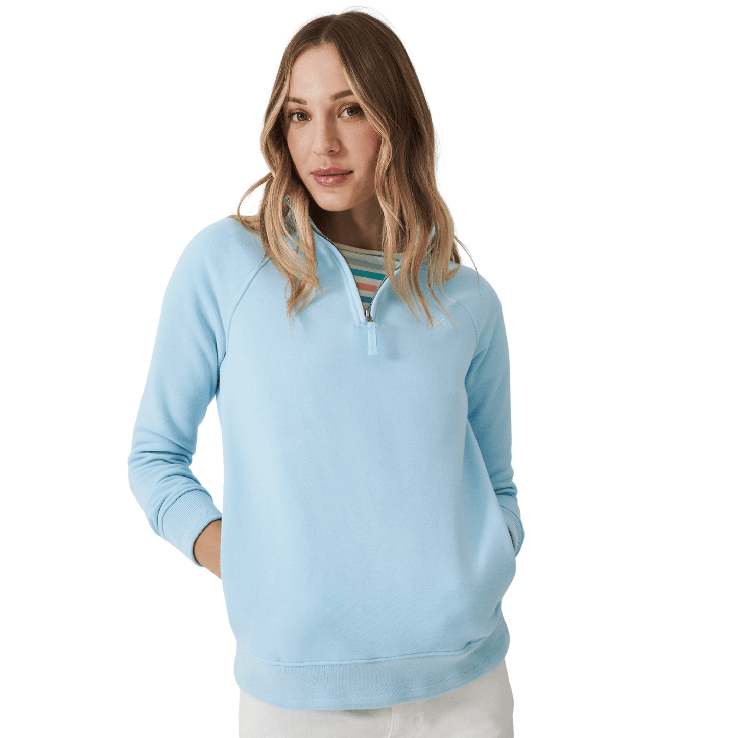 Crew Clothing Womens Cotton Blend Half Zip Sweatshirt