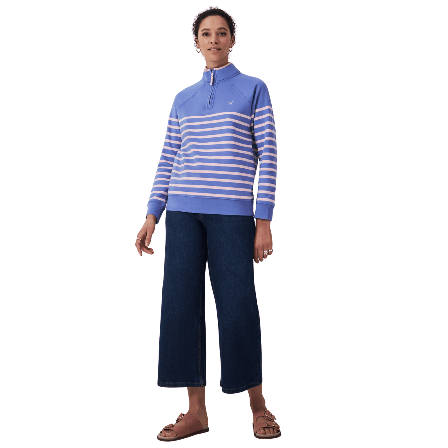 Crew Clothing Womens Cotton Blend Half Zip Sweatshirt