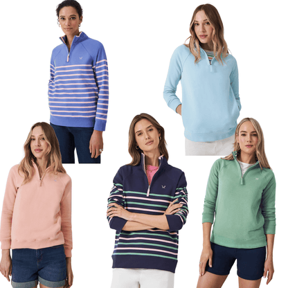 Crew Clothing Womens Cotton Blend Half Zip Sweatshirt