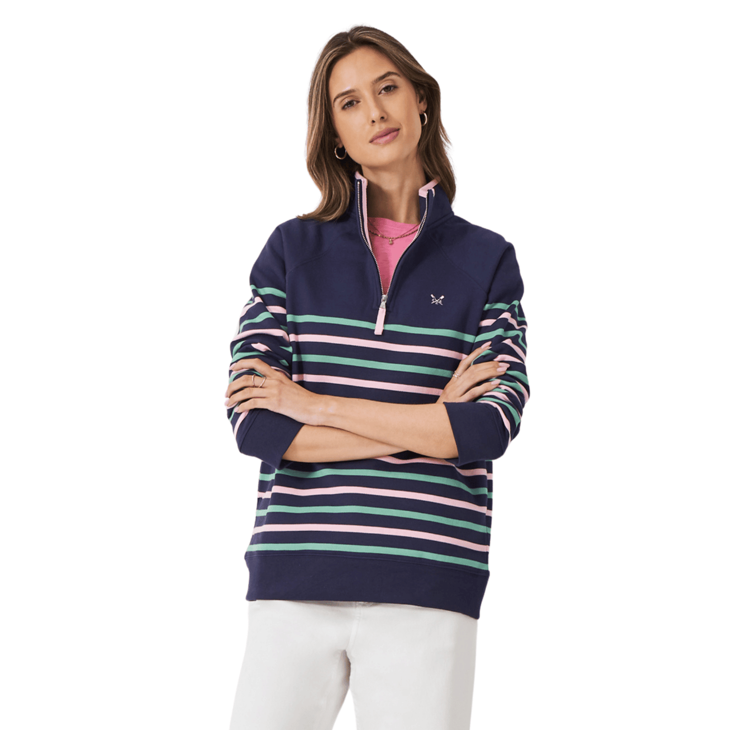 Crew Clothing Womens Cotton Blend Half Zip Sweatshirt