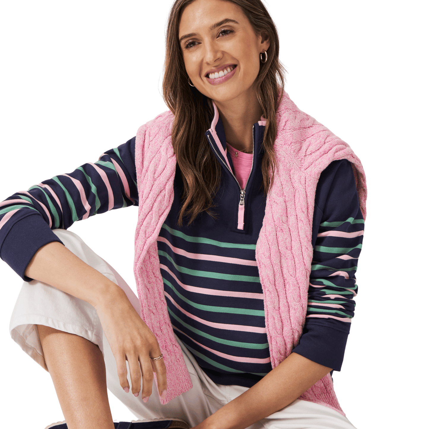 Crew Clothing Womens Cotton Blend Half Zip Sweatshirt