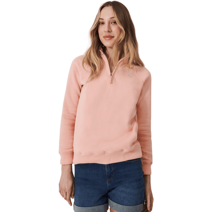 Crew Clothing Womens Cotton Blend Half Zip Sweatshirt
