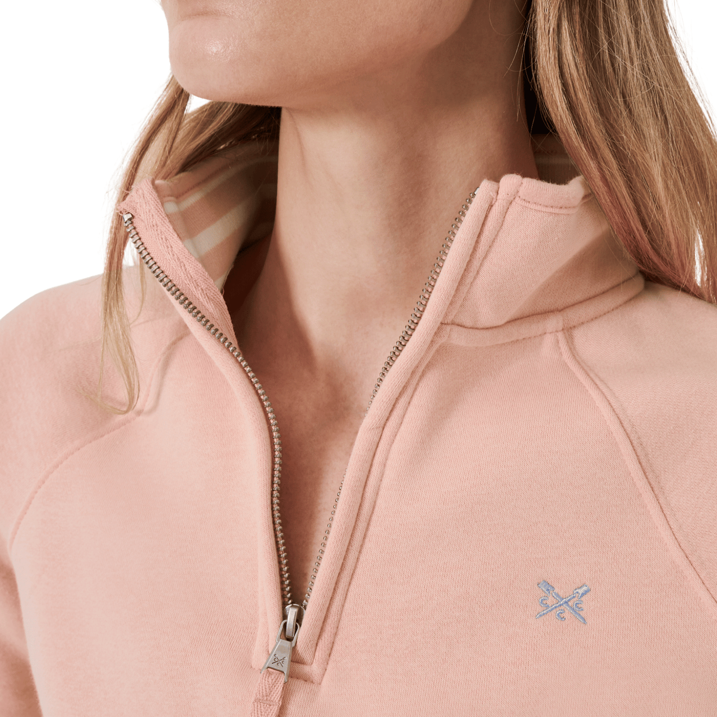 Crew Clothing Womens Cotton Blend Half Zip Sweatshirt