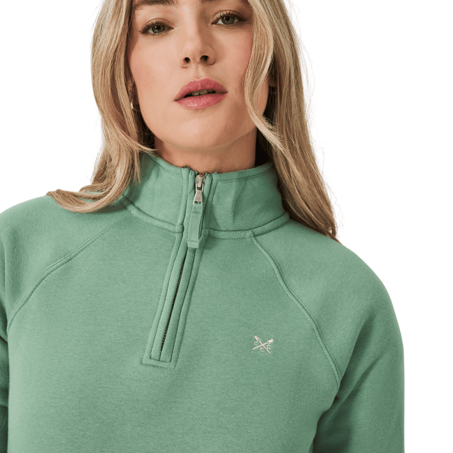 Crew Clothing Womens Cotton Blend Half Zip Sweatshirt