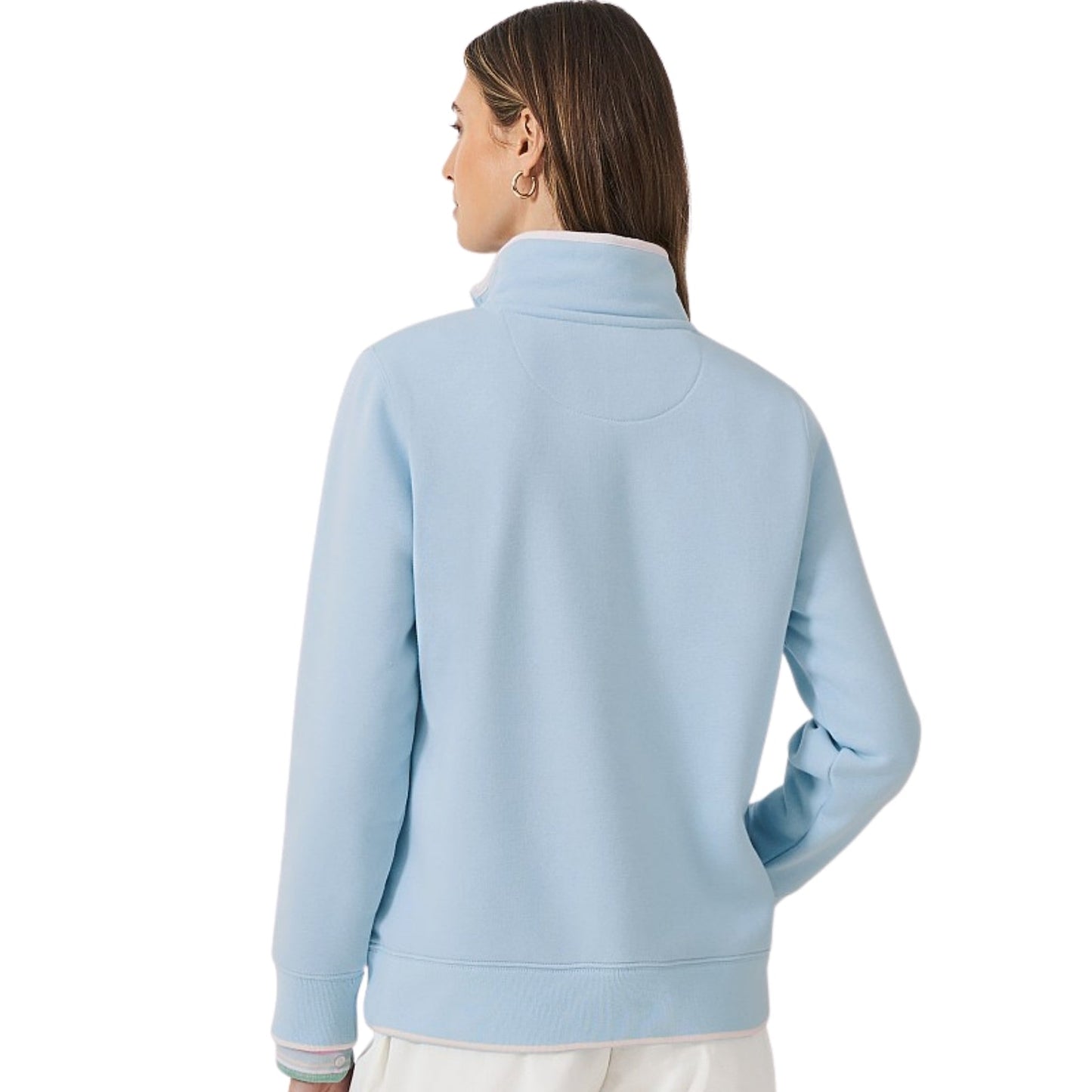 Crew Clothing Womens Panelled Stripe Half Zip Sweatshirt