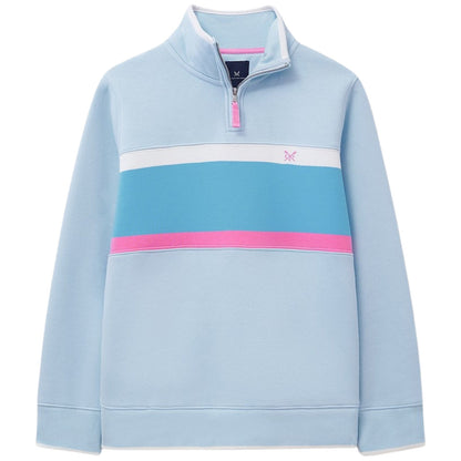 Crew Clothing Womens Panelled Stripe Half Zip Sweatshirt
