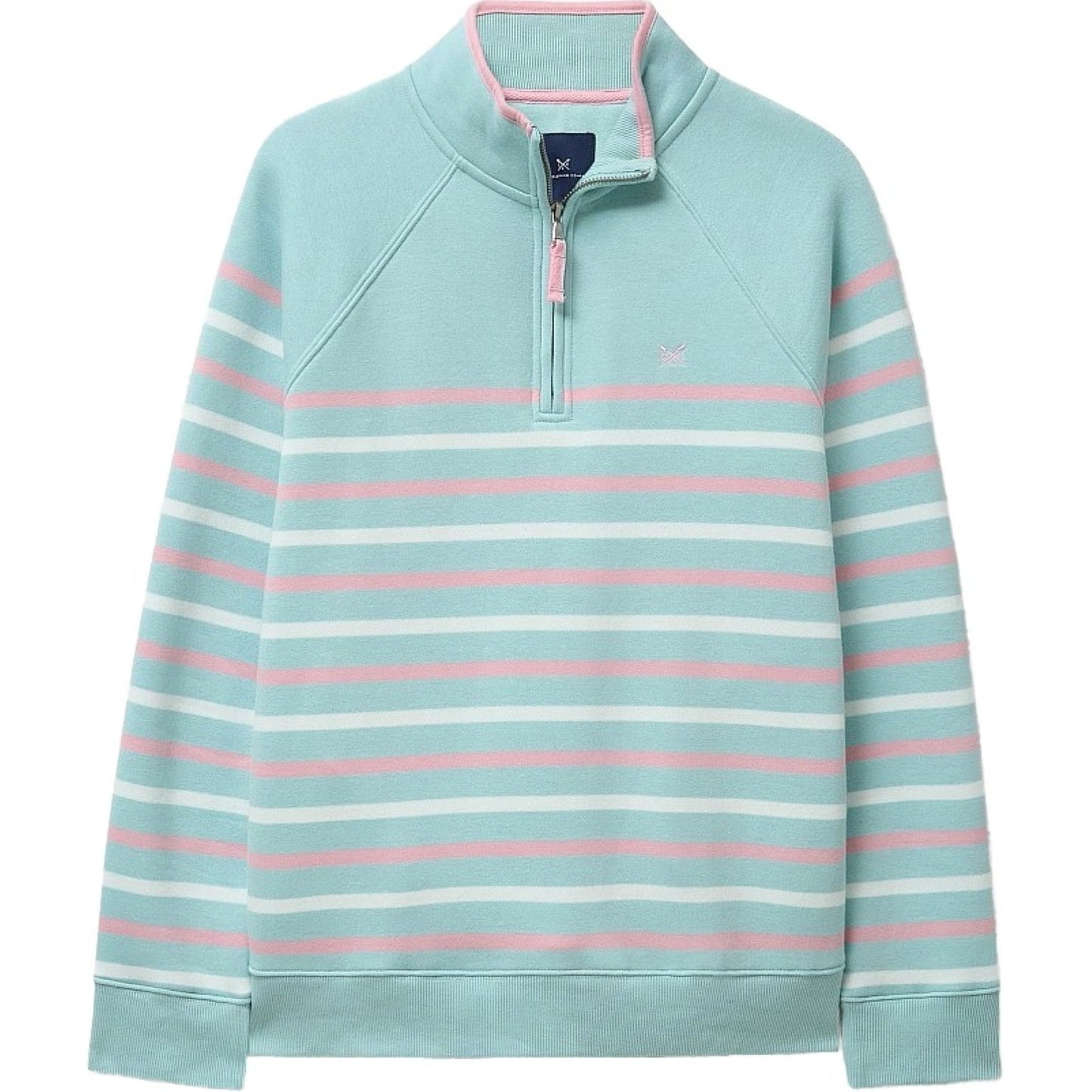 Crew Clothing Womens Half Zip Striped Sweatshirt