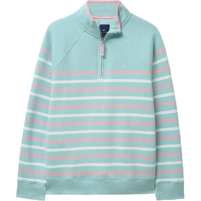 Crew Clothing Womens Half Zip Striped Sweatshirt