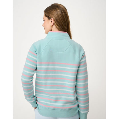 Crew Clothing Womens Half Zip Striped Sweatshirt