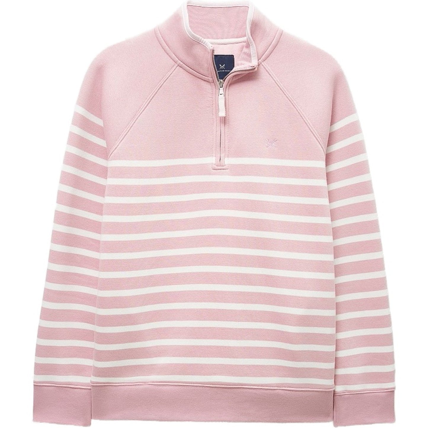 Crew Clothing Womens Half Zip Striped Sweatshirt