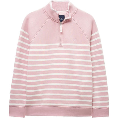 Crew Clothing Womens Half Zip Striped Sweatshirt