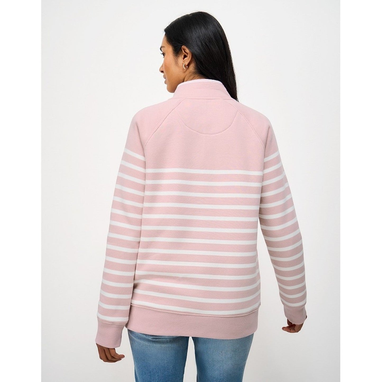 Crew Clothing Womens Half Zip Striped Sweatshirt