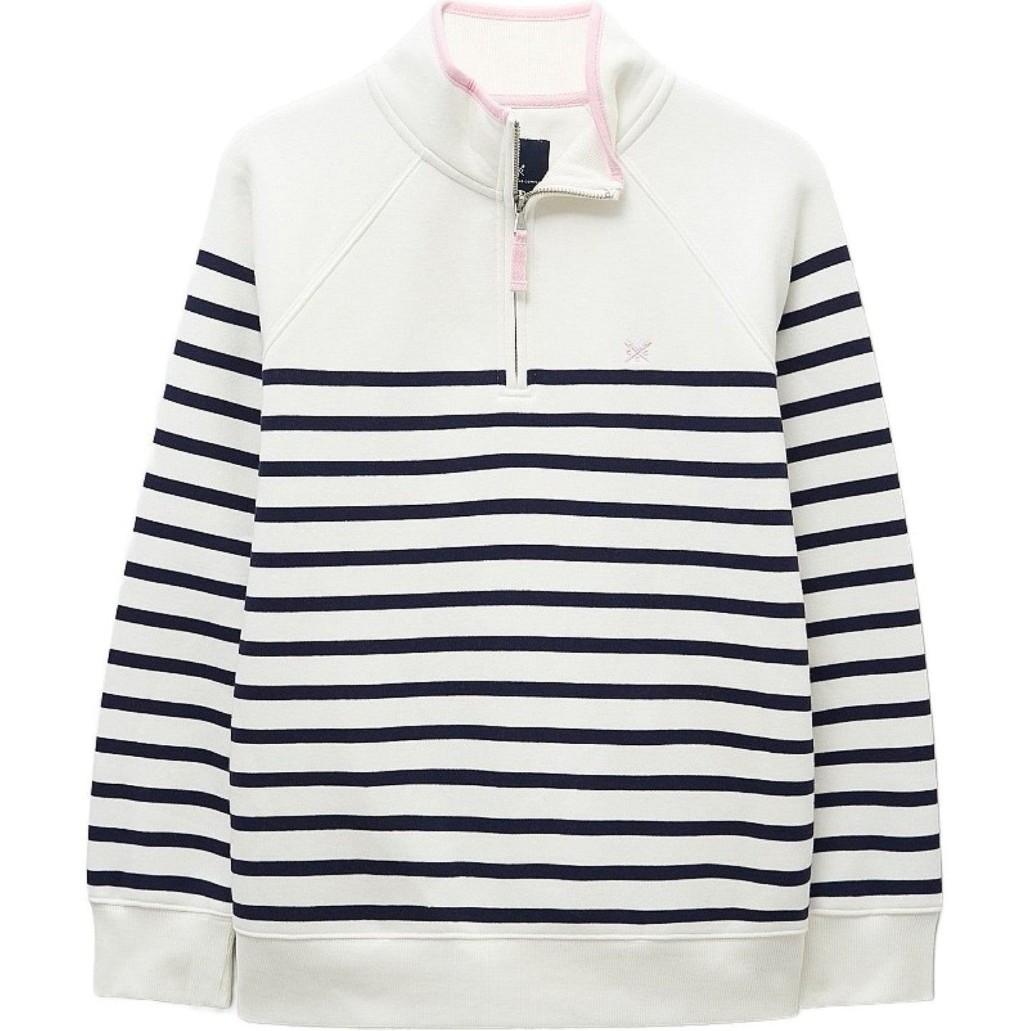 Crew Clothing Womens Half Zip Striped Sweatshirt