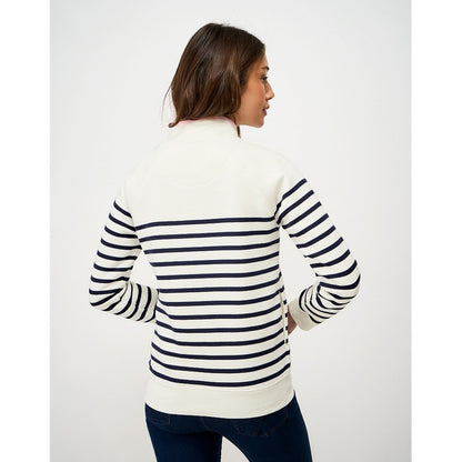 Crew Clothing Womens Half Zip Striped Sweatshirt
