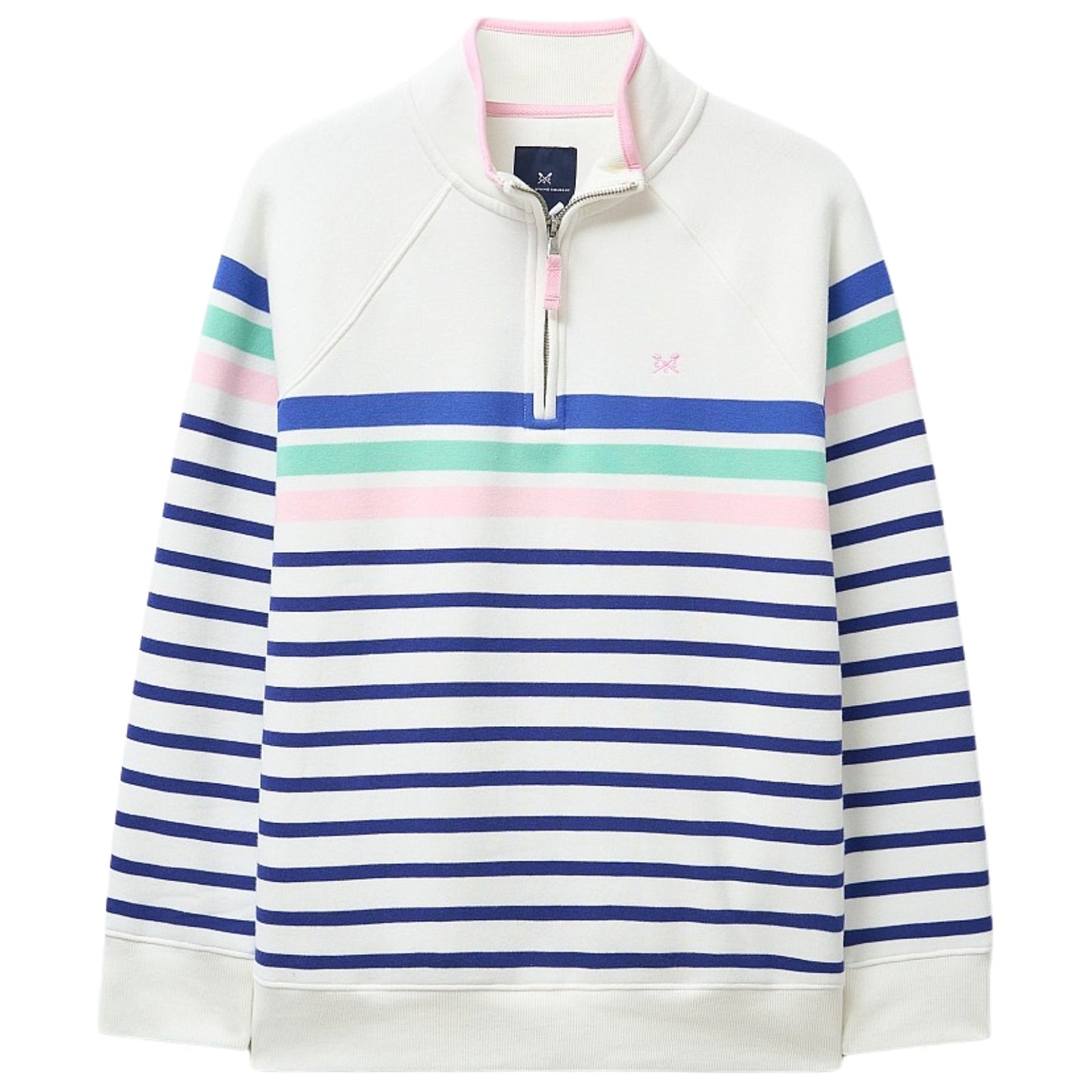 Crew Clothing Womens Half Zip Striped Sweatshirt